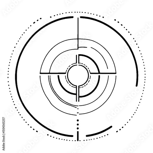Abstract concept of futuristic digital interface, touch screen interactions, glowing HUD elements, tech circles and graphs, high-tech UI elements on dark gradient background