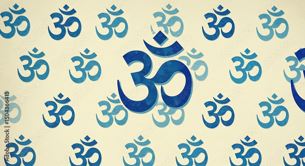 Fototapeta premium OM Pattern: Sacred Hinduism Sign
