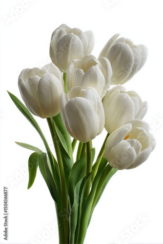 White Tulips Arranged Elegantly in a Simple Vase Against a Light Background