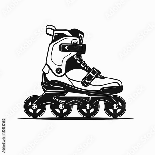 Rollerblade skating inline skate roller sport skating equipment rollerblading sport rollerblade gear silhouette