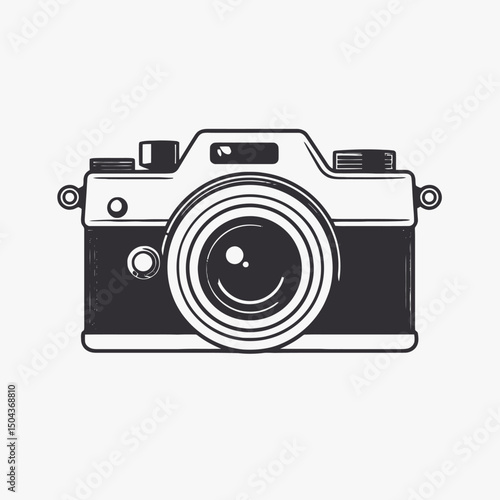 Camera photography photo vintage retro lens equipment focus digital illustration art design picture silhouette