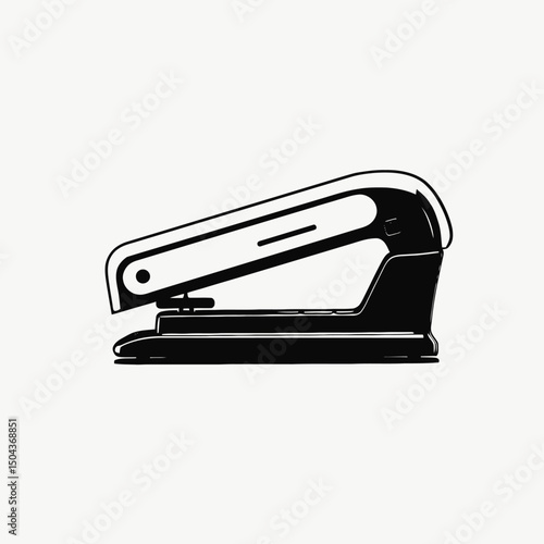 Stapler office supply stationery tool black white desk paper work equipment metal bind attach  silhouette