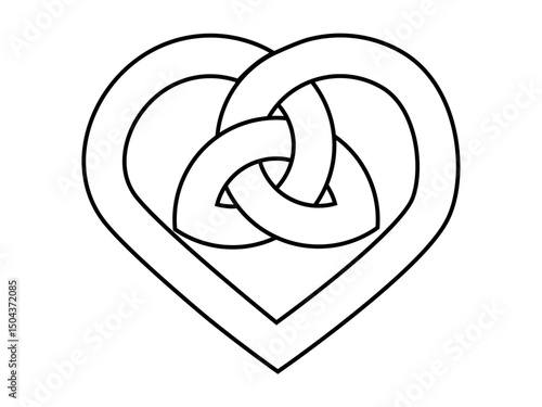 celtic shamrock knot heart love endless vector on white background	