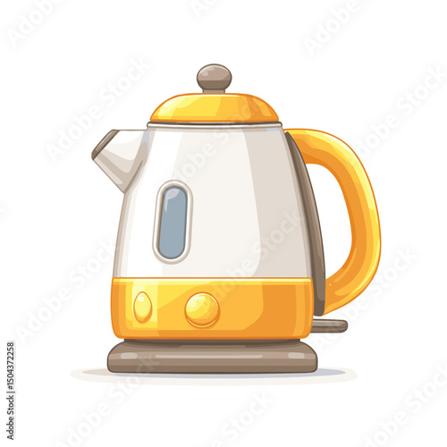Cheerful Yellow and White Electric Kettle