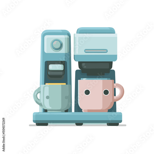Delightful Dual Coffee Brewer in Teal and Rose