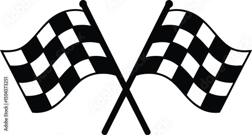 Checkered Racing Flag Icon Vector Illustration