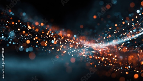 Futuristic data energy concept with glowing particles, ideal for AI-driven whitepapers, tech startup pitches, and modern branding campaigns. 