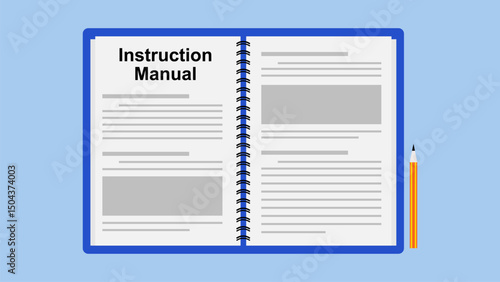 Instruction manual or user guide in flat design. Working manual.