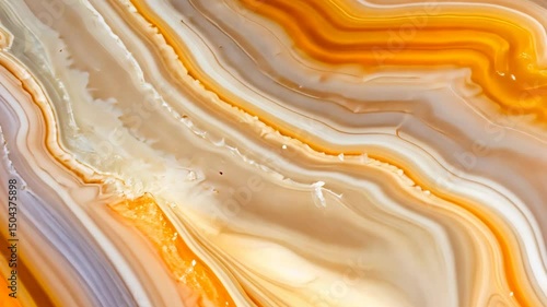 Abstract close-up of light beige and orange marble texture with soft shadows and highlights, natural onyx stone background. motion video.