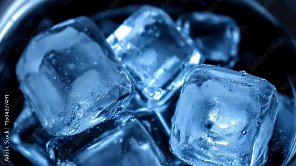 Simple ice cubes sinking in drink Simple ice cubes sinking in drink