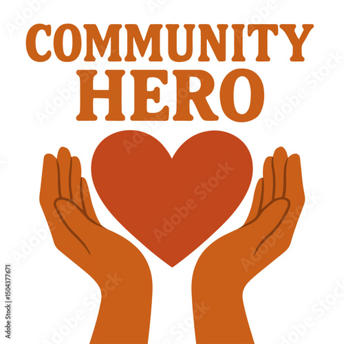 Volunteer Dad – Community Hero Heart Handshake T-Shirt Design for Helpful Fathers and Local Helpers