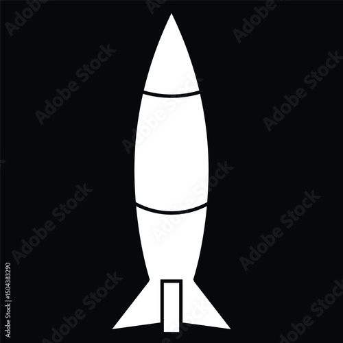 Modern rocket missile icon illustration