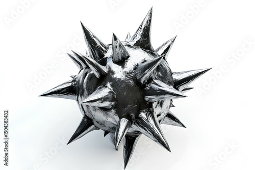 spiked iron ball isolated on white background