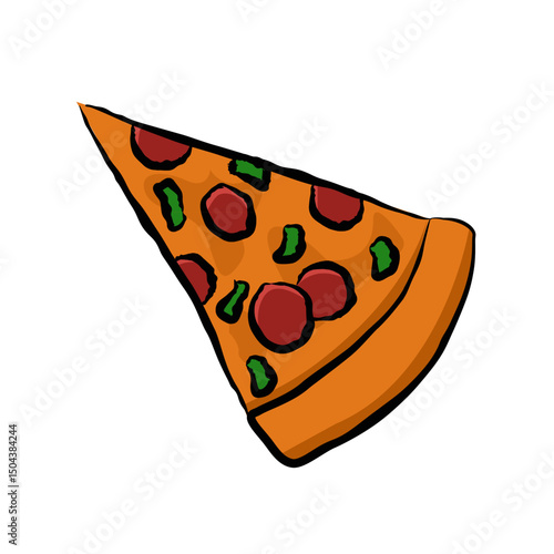 vector illustration of a slice of pizza