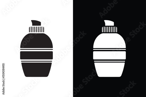 Elegant Dispenser: Minimalist depiction of a modern dispenser, seamlessly merging form and function to hold beauty and care essence. Its sleek design brings a timeless appeal to everyday essential