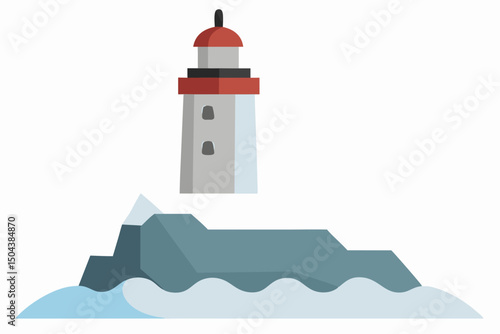 snow dusted lighthouse overlooking a frozen sea un.svg