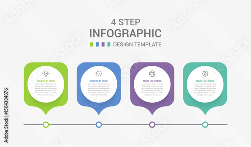 Four Step Infographic element design Vector template for presentation. process diagram and presentations step, workflow layout, banner, flow chart, info graphic vector illustration.