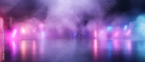 Wallpaper Mural Vibrant festive lights and fireworks display with smoke Torontodigital.ca