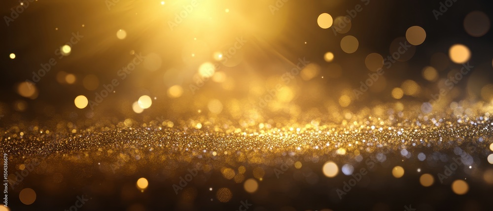 Obraz premium Sparkling festive lights with glowing fireworks in golden hues