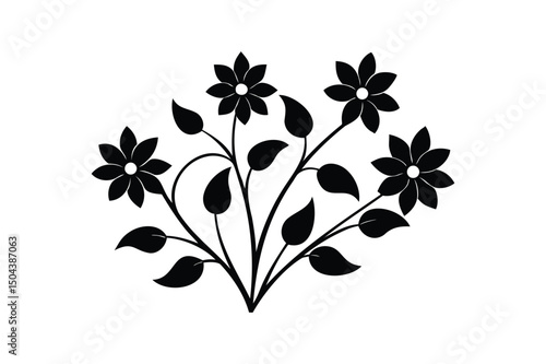 black and white floral