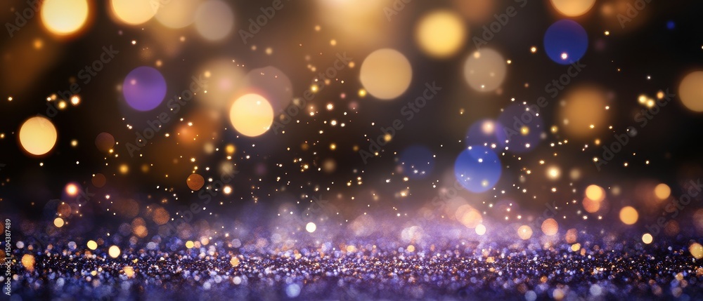 Obraz premium Festive fireworks with glittering bokeh for celebration themes
