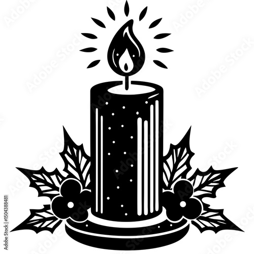 christmas candle vector illustration