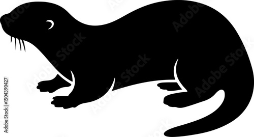 otter silhouette vector illustration