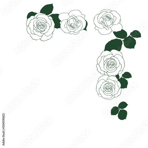 simple corner rose illustration