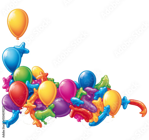 Balloon animal shape carnival on transparent background transparent background isolated png stock