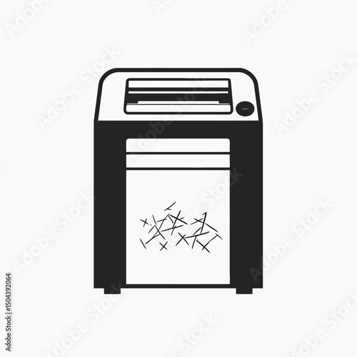 Illustration of paper shredder document shredder office shredder shredding machine security device privacy tool silhouette