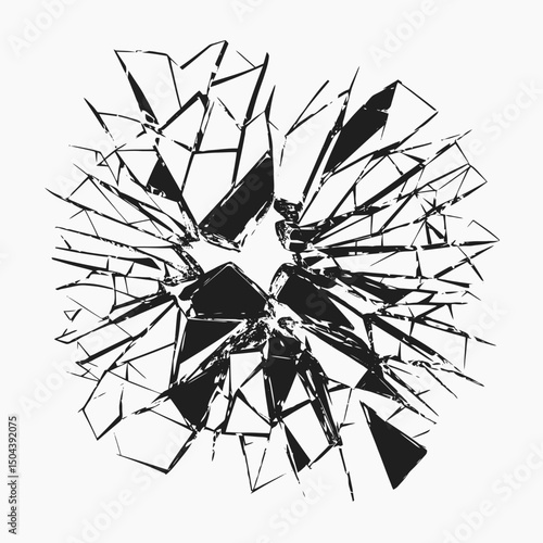 Broken glass shattered pieces fragments sharp edges abstract destruction fragility design wallpaper art silhouette