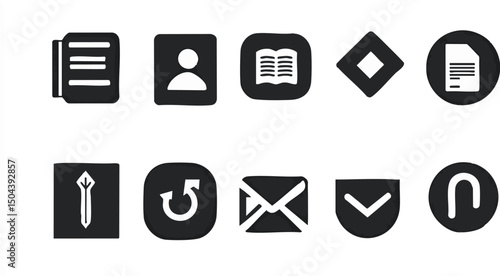 Dark Icons Set for Interface