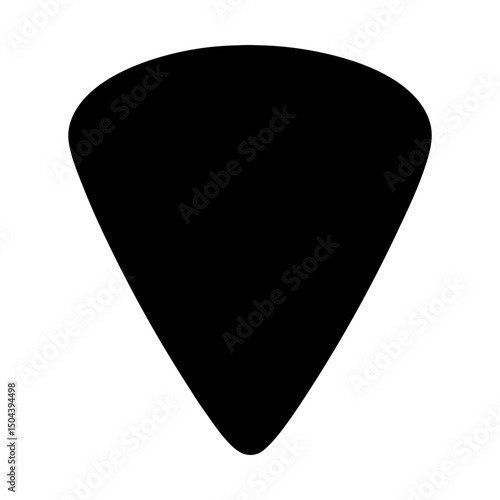 A guitar pick with a smooth and solid appearance silhouette