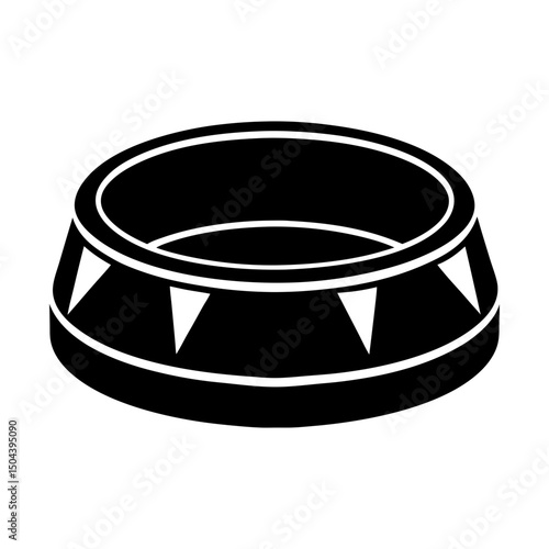 Illustration of a circus ring with triangle accents silhouette
