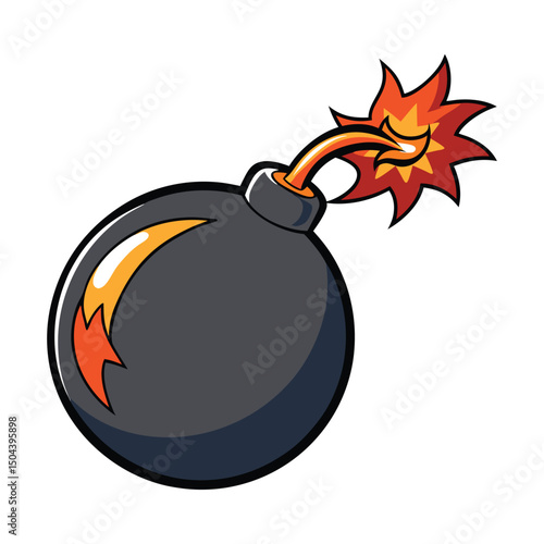 Cartoon Bomb Illustration Explosive Design Element for Games, Comics, and More