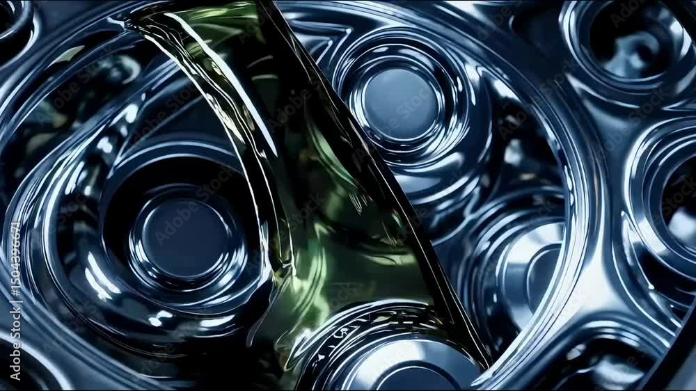 Golden Engine Oil Flowing Over Metallic Surface
Golden Engine Oil Flowing Over Metallic Surface