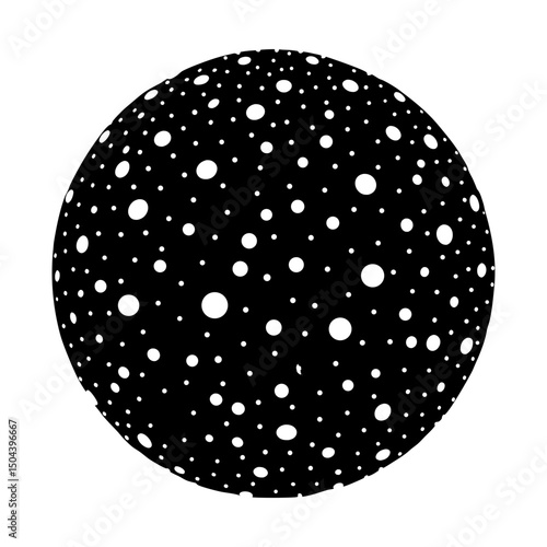 Sphere adorned with a multitude of scattered spots silhouette