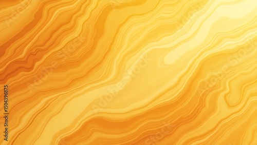 Abstract golden background with wavy and swirling patterns in warm yellow and orange tones