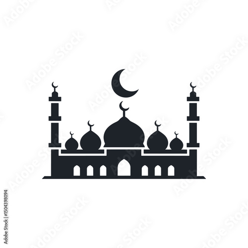 Mosque Logo Design Vector, Mosque Silhouette Design