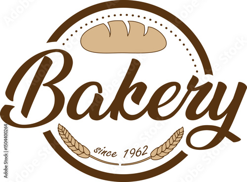Bäckerei, Backstube, backen, Backwaren, Brot, Weizen - Icon, Logo, Emblem, Zeichen, Firmenzeichen