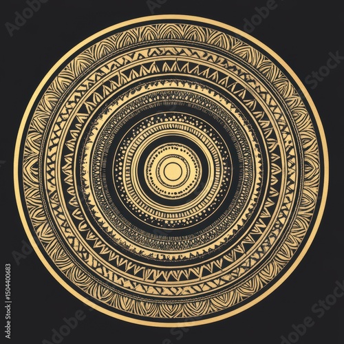 Mandala Oro e Nero Astratto