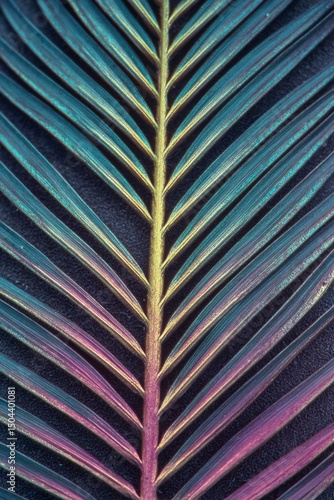 Colorful Leaf Patterns Displayed on a Dark Background Create a Vibrant Natura...
