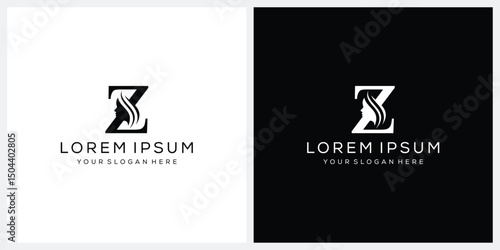 initial letter Z face beautiful woman logo design, cosmetic and beauty graphic icon concept
