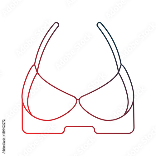 brassiere gradient outline icon with white background vector stock illustration