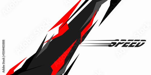 Design of posters with red shards for sports event, competition or championship. Sports background.