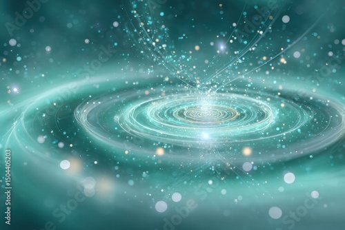 Abstract Swirling Background with Glowing Particles and Light Effects