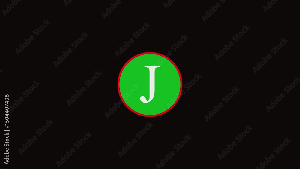 Animated neon letter j . Glowing neon capital letter sign icon illustration on black background. Animated neon letter j . Glowing neon capital letter sign icon illustration on black background.