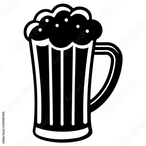Beer mug silhouette created for use in themed logos, digital branding, wall art, and celebration printables.