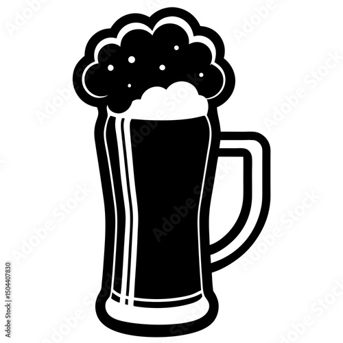 Beer mug vector great for logo designs, drink cards, packaging, or any beer-themed digital or print use.
