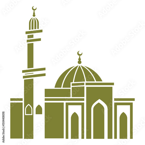 Mosque Logo Design vector, Mosque Silhouette Design Vector